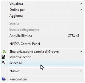 Come selezionare tutti i file con un click con Select All