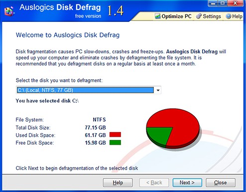 Auslogics Disk Defrag per velocizzare il processo di deframmentazione