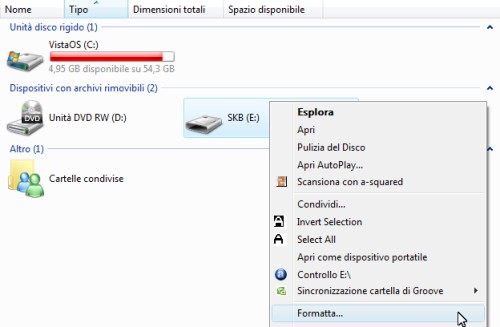 Come formattare una pen drive direttamente da Windows