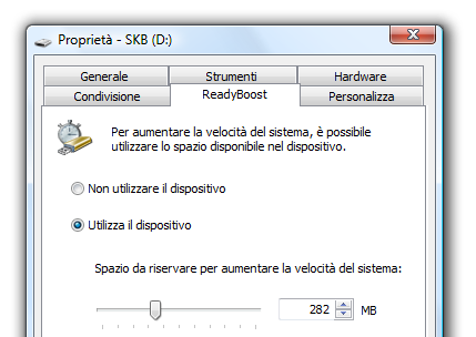 Piccolo trucco per usare con qualunque dispositivo il ReadyBoost di Windows Vista