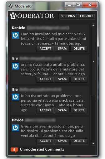 Moderator per gestire i commenti su WordPress direttamente dal Desktop