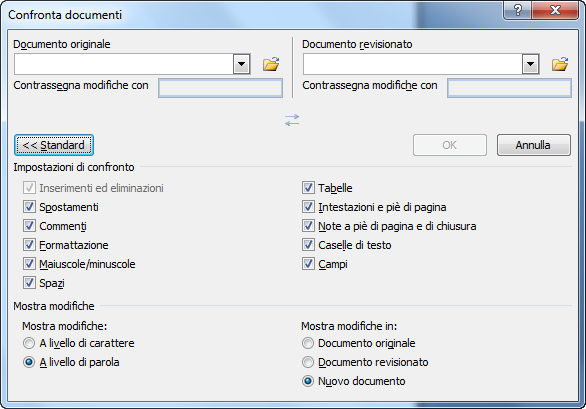 Come comparare due documenti in Microsoft Word