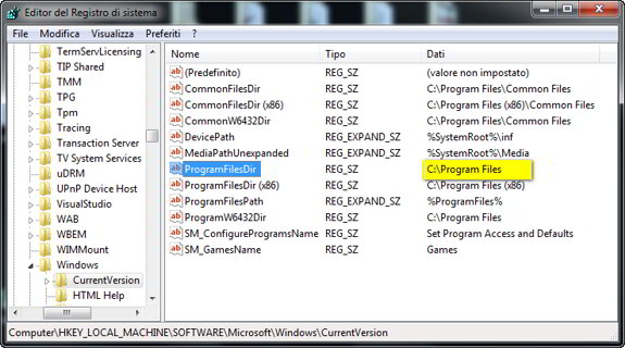 Come cambiare la cartella di installazione predefinita in Windows Vista / 7