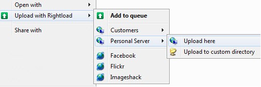 Come caricare immagini a Facebook, Flickr e server personali con il tasto destro [RightLoad]