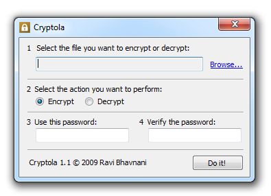 Cryptola per proteggere con una password qualsiasi file o cartella