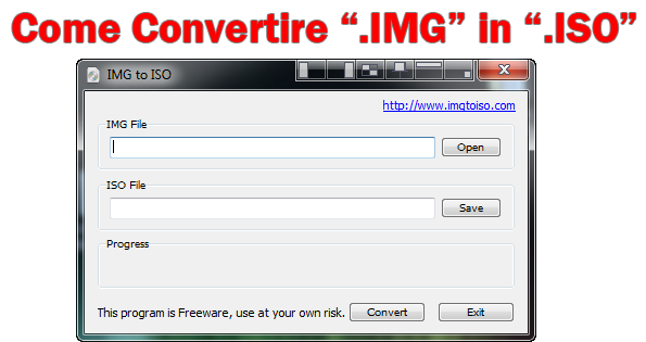 Come convertire “.IMG” in “.ISO” su Windows