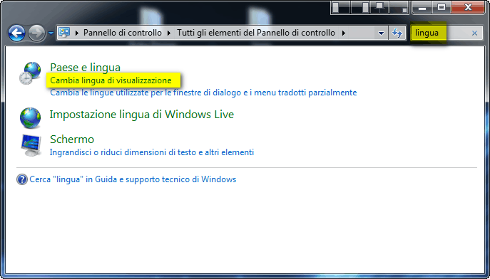 Come Cambiare Lingua in Windows 7 - Passaggio 1