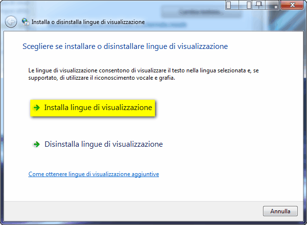 Come Cambiare Lingua in Windows 7 - Passaggio 3